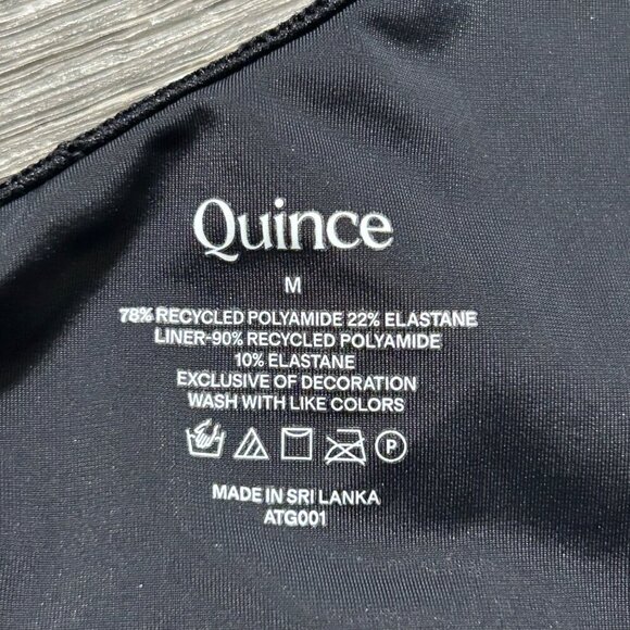 NWT Quince Medium Italian Maternity One Shoulder Ruffle One Piece Swimsuit Black - Picture 7 of 9